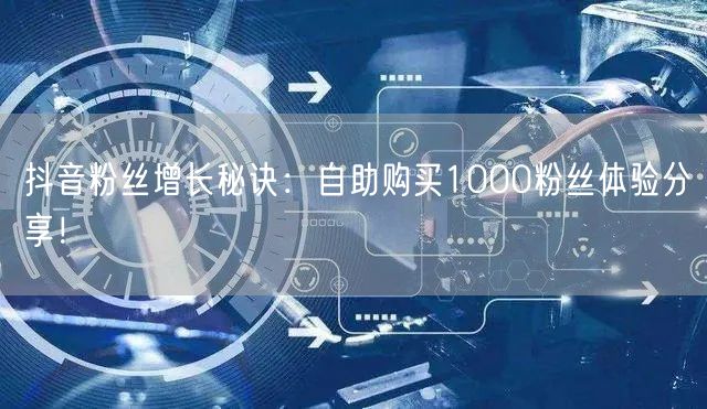 抖音粉丝增长秘诀：自助购买1000粉丝体验分享！