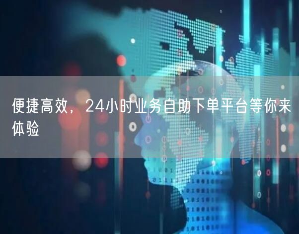 便捷高效，24小时业务自助下单平台等你来