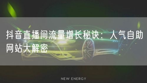 抖音直播间流量增长秘诀：人气自助网站大解