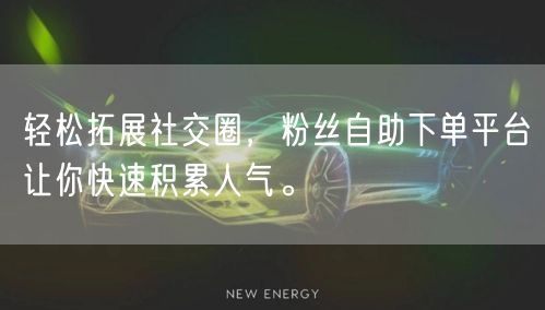 轻松拓展社交圈，粉丝自助下单平台让你快速积累人气。