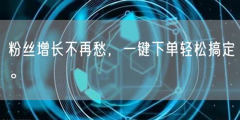 粉丝增长不再愁，一键下单轻松搞定。