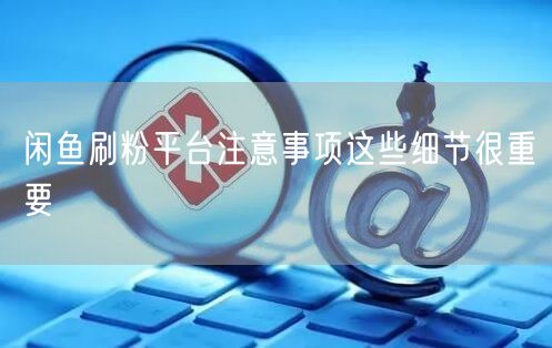 闲鱼刷粉平台注意事项这些细节很重要