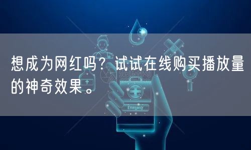 想成为网红吗？试试在线购买播放量的神奇效果。