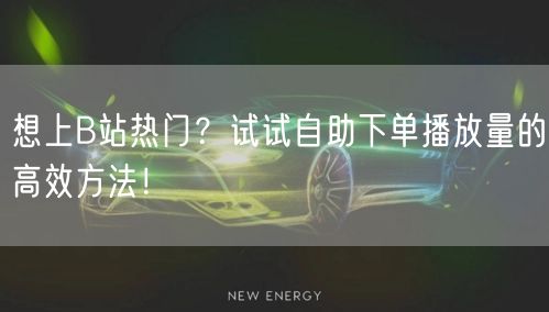 想上B站热门?试试自助下单播放量的高效方法!