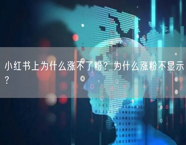 小红书上为什么涨不了粉？为什么涨粉不显示？