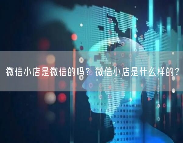 微信小店是微信的吗?微信小店是什么样的?