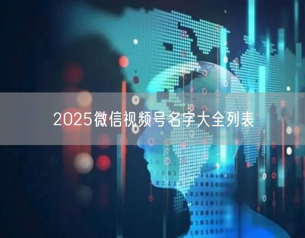 2025微信视频号名字大全列表