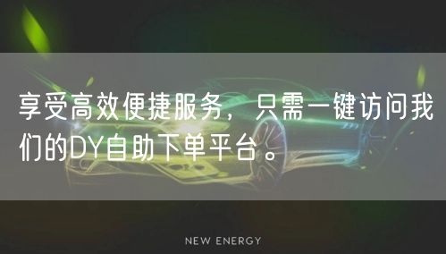 享受高效便捷服务，只需一键访问我们的DY自助下单平台。