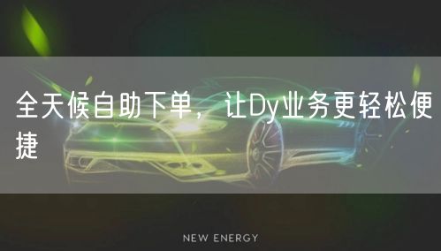全天候自助下单，让Dy业务更轻松便捷