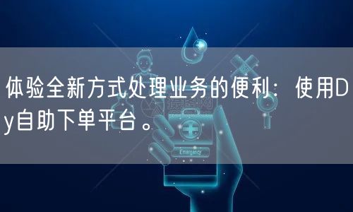 体验全新方式处理业务的便利：使用Dy自助下单平台。