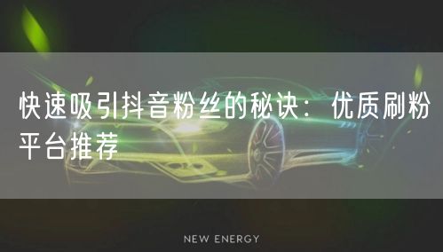 快速吸引抖音粉丝的秘诀：优质刷粉平台推荐