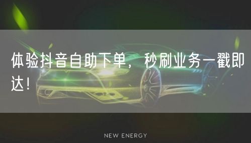 体验抖音自助下单，秒刷业务一戳即达！