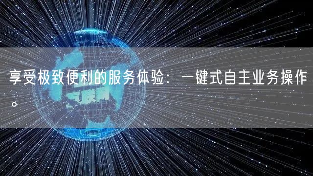 享受极致便利的服务体验：一键式自主业务操作。