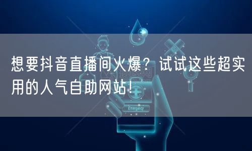 想要抖音直播间火爆？试试这些超实用的人气自助网站！