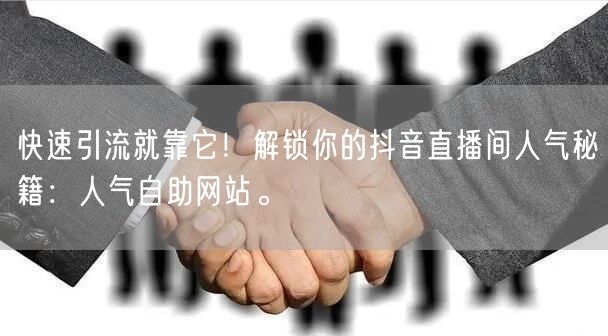 快速引流就靠它！解锁你的抖音直播间人气秘籍：人气自助网站。