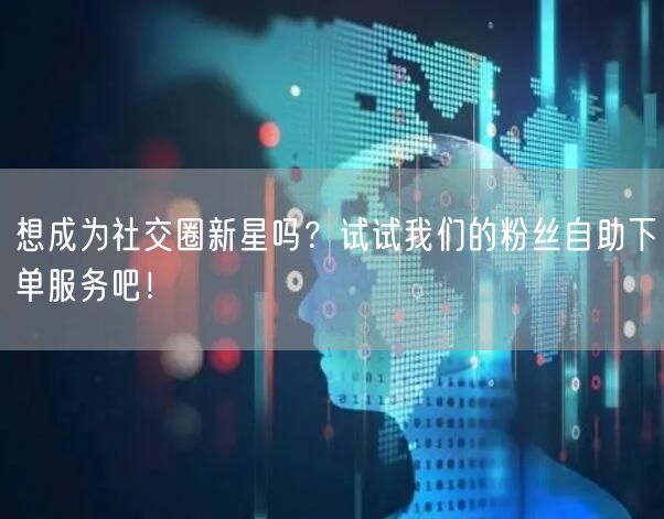 想成为社交圈新星吗？试试我们的粉丝自助下
