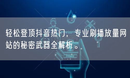 轻松登顶抖音热门，专业刷播放量网站的秘密武器全解析。
