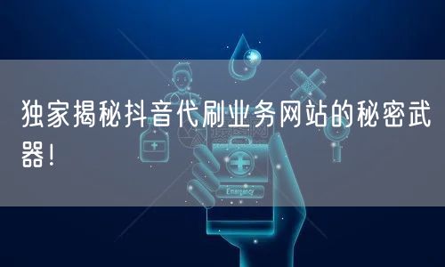 独家揭秘抖音代刷业务网站的秘密武器！