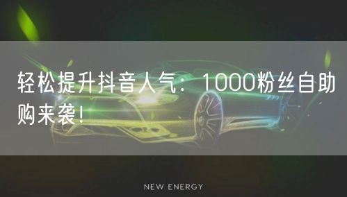 轻松提升抖音人气：1000粉丝自助购来袭！