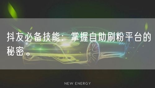 抖友必备技能：掌握自助刷粉平台的秘密。