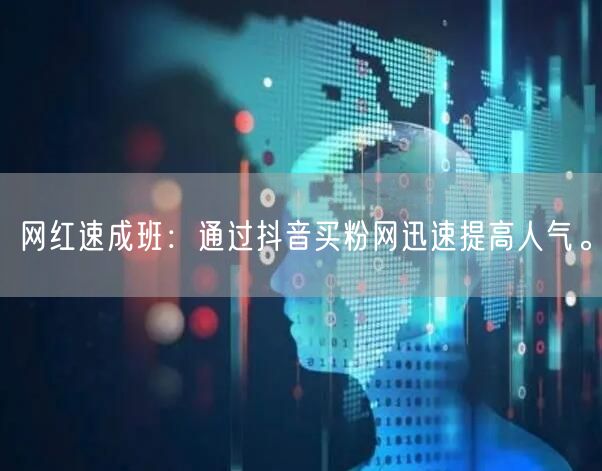 网红速成班：通过抖音买粉网迅速提高人气。