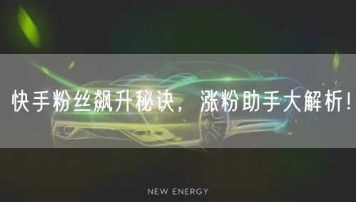 快手粉丝飙升秘诀，涨粉助手大解析！