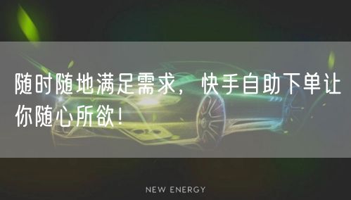 随时随地满足需求，快手自助下单让你随心所欲！