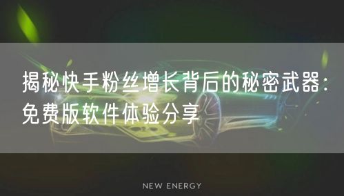 揭秘快手粉丝增长背后的秘密武器：免费版软件体验分享