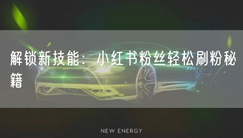 解锁新技能：小红书粉丝轻松刷粉秘籍