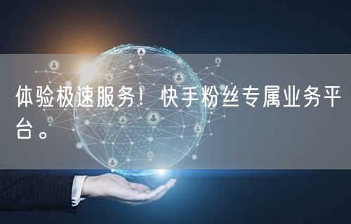 体验极速服务!快手粉丝专属业务平台。