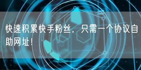 快速积累快手粉丝，只需一个协议自助网址！