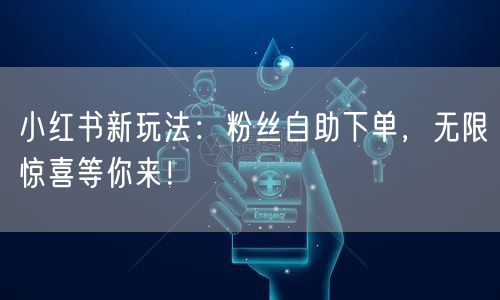 小红书新玩法：粉丝自助下单，无限惊喜等你来！