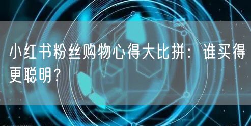小红书粉丝购物心得大比拼：谁买得更聪明？