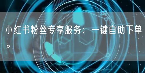 小红书粉丝专享服务：一键自助下单。