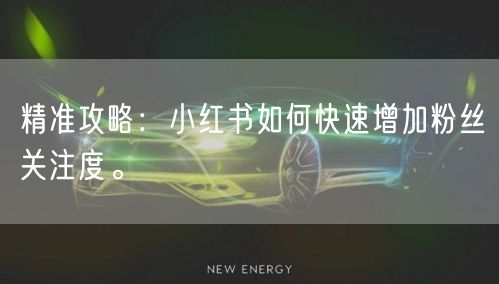 精准攻略：小红书如何快速增加粉丝关注度。