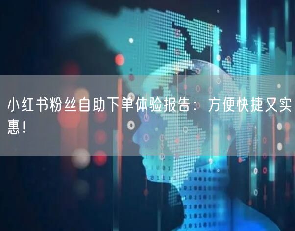小红书粉丝自助下单体验报告：方便快捷又实惠！