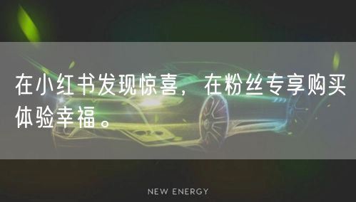 在小红书发现惊喜，在粉丝专享购买体验幸福。