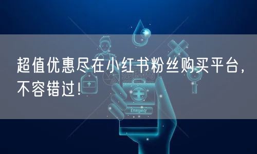 超值优惠尽在小红书粉丝购买平台，不容错过！