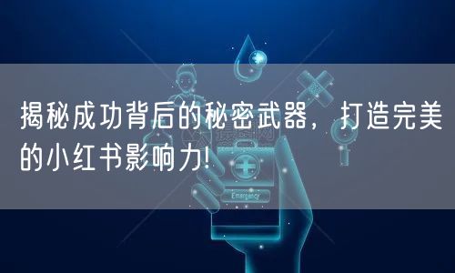 揭秘成功背后的秘密武器，打造完美的小红书影响力!