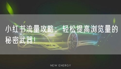 小红书流量攻略：轻松提高浏览量的秘密武器！