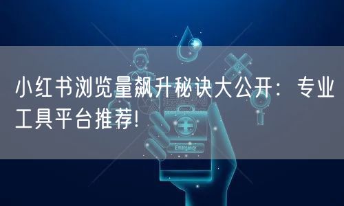 小红书浏览量飙升秘诀大公开：专业工具平台推荐!