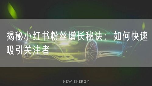 揭秘小红书粉丝增长秘诀：如何快速吸引关注者