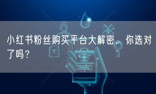 小红书粉丝购买平台大解密，你选对了吗？