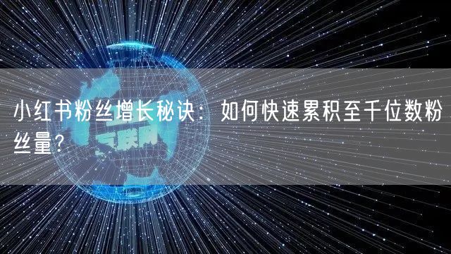 小红书粉丝增长秘诀：如何快速累积至千位数