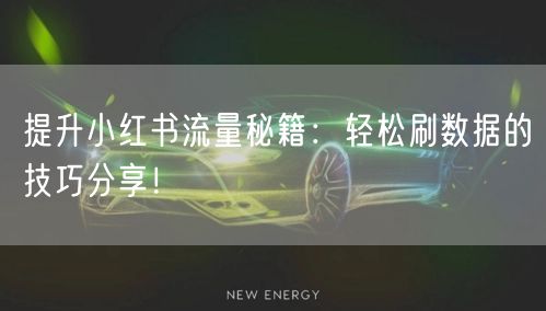 提升小红书流量秘籍：轻松刷数据的技巧分享！