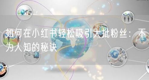 如何在小红书轻松吸引大批粉丝：不为人知的秘诀