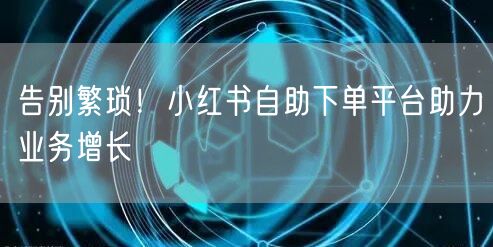 告别繁琐！小红书自助下单平台助力业务增长