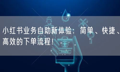 小红书业务自助新体验：简单、快捷、高效的下单流程！