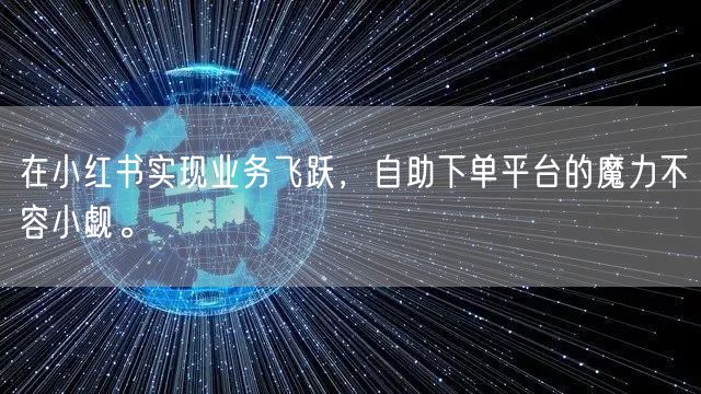 在小红书实现业务飞跃,自助下单平台的魔力不容小觑。