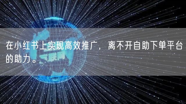 在小红书上实现高效推广,离不开自助下单平台的助力。